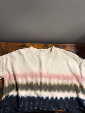 Z Supply Tie-Dye Crewneck Sweatshirt in Cream, Pink, Green, Navy